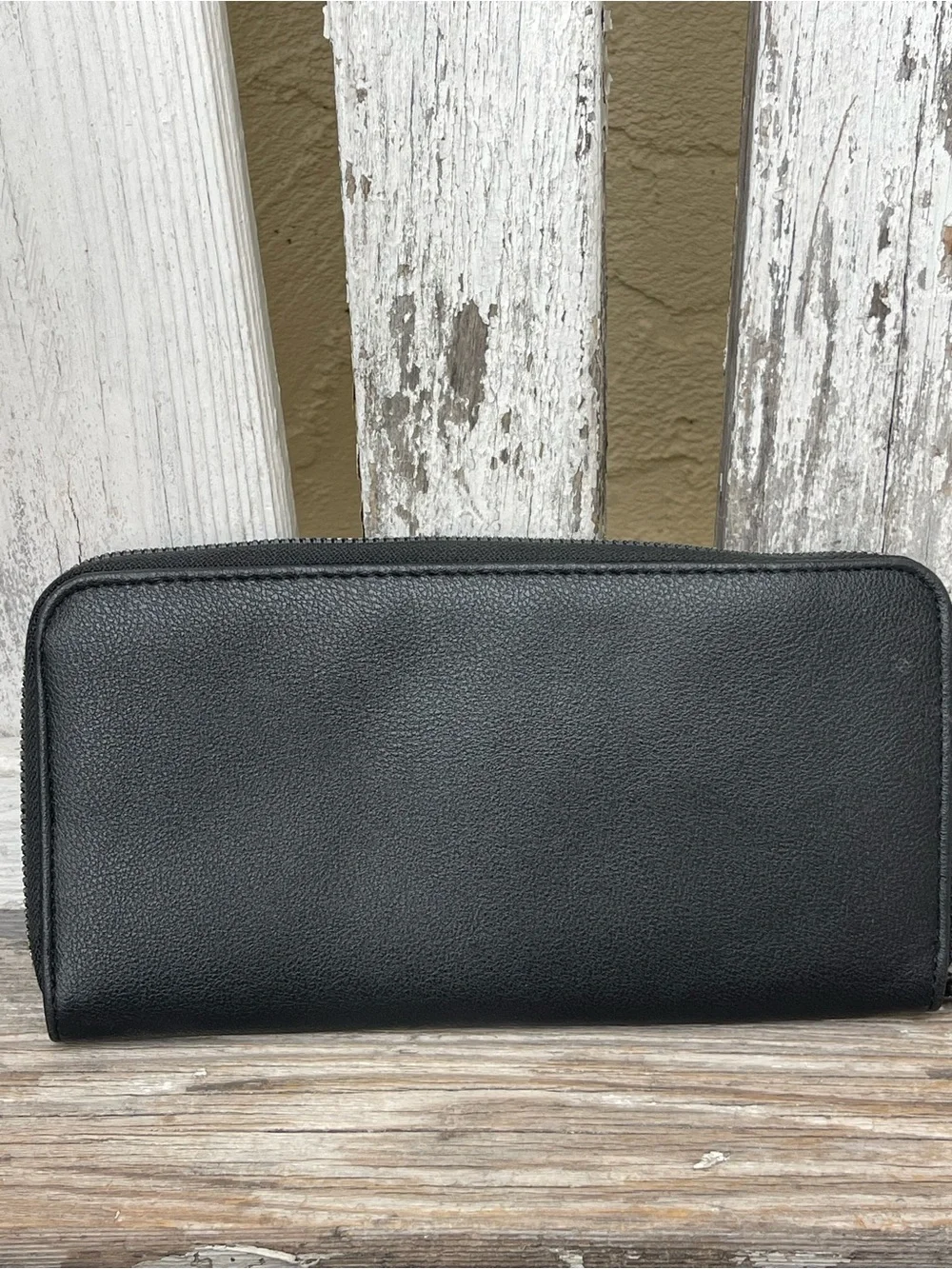 Juicy Couture Black Faux Leather Zip-Around Wallet